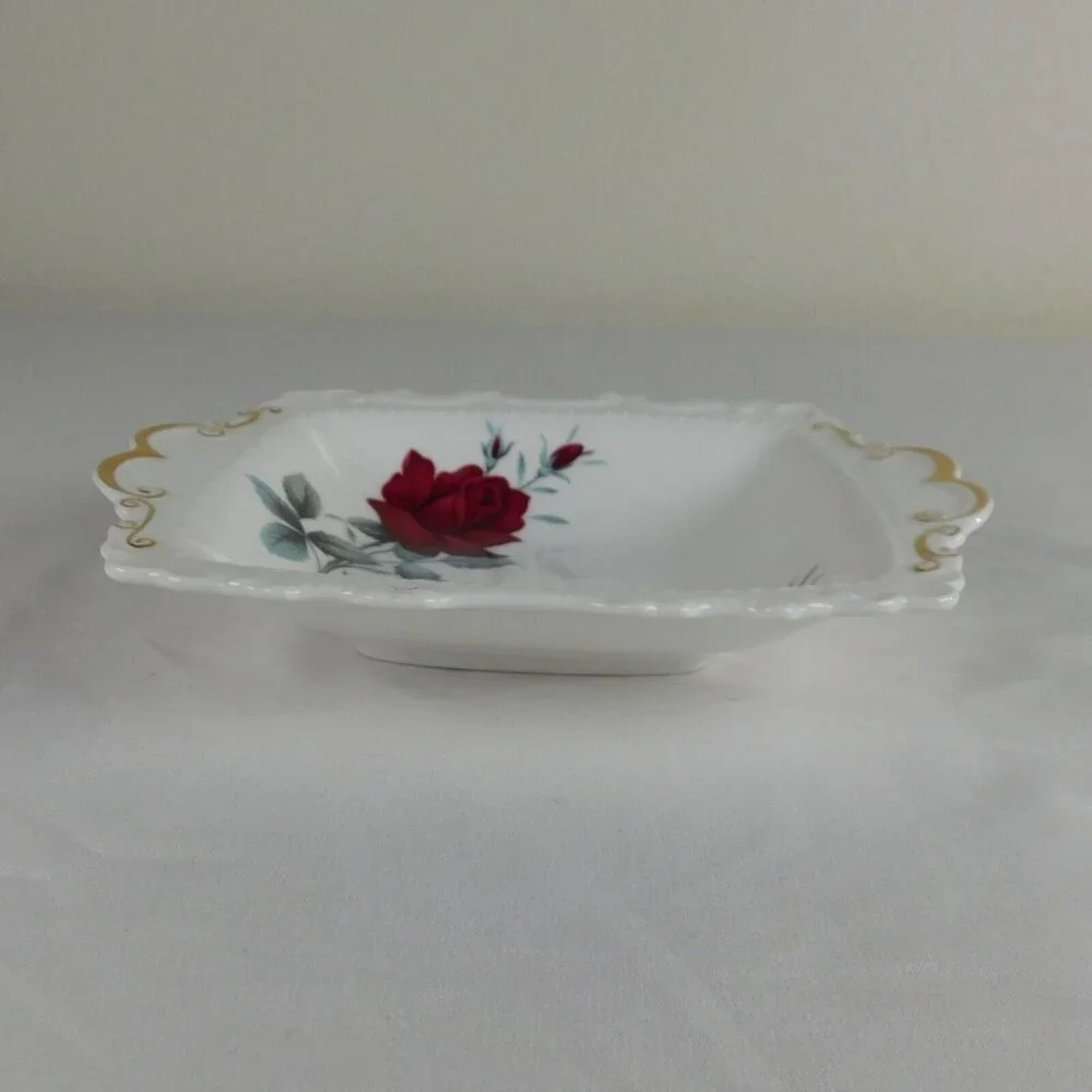 Royal Albert Sweet Romance White Floral Design Square Small Tray Meat Nut Candy - Picture 3 of 10